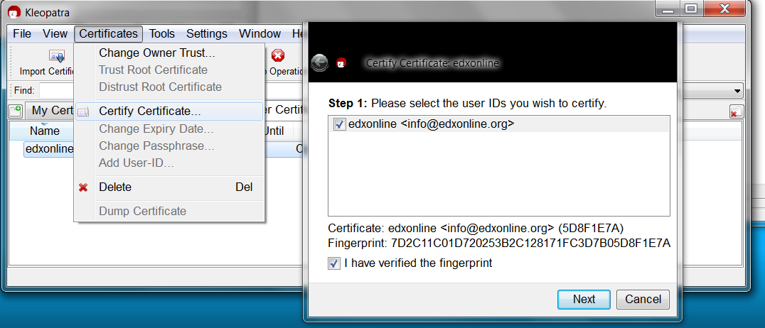 Explanation: How to certify certificate